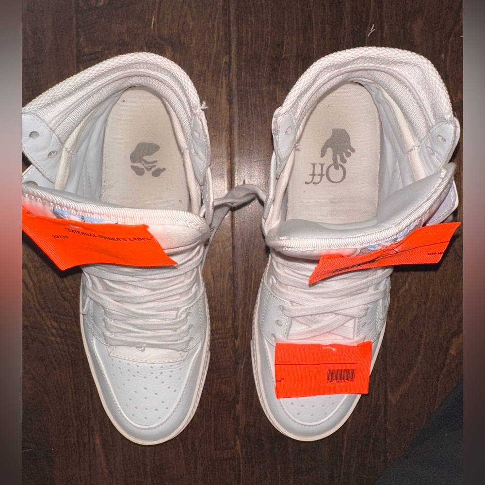 Off White Off-Court 3.0 Leather High Top Sneakers White size 40 - Picture 9 of 10